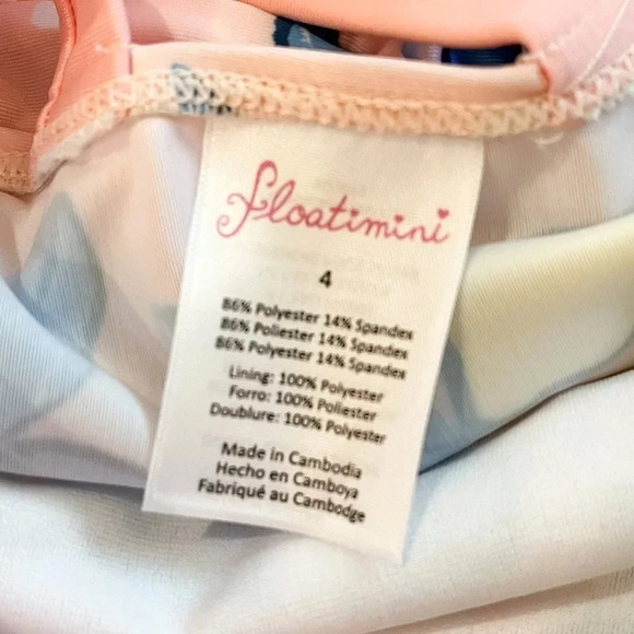 NWT Floatimini Toddler Girl One Piece Swimsuit Size 4 - Picture 7 of 9